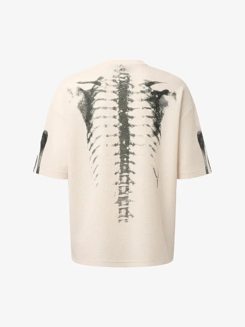 X-Ray Skeleton Graphic Waffle T-Shirt - Image 3