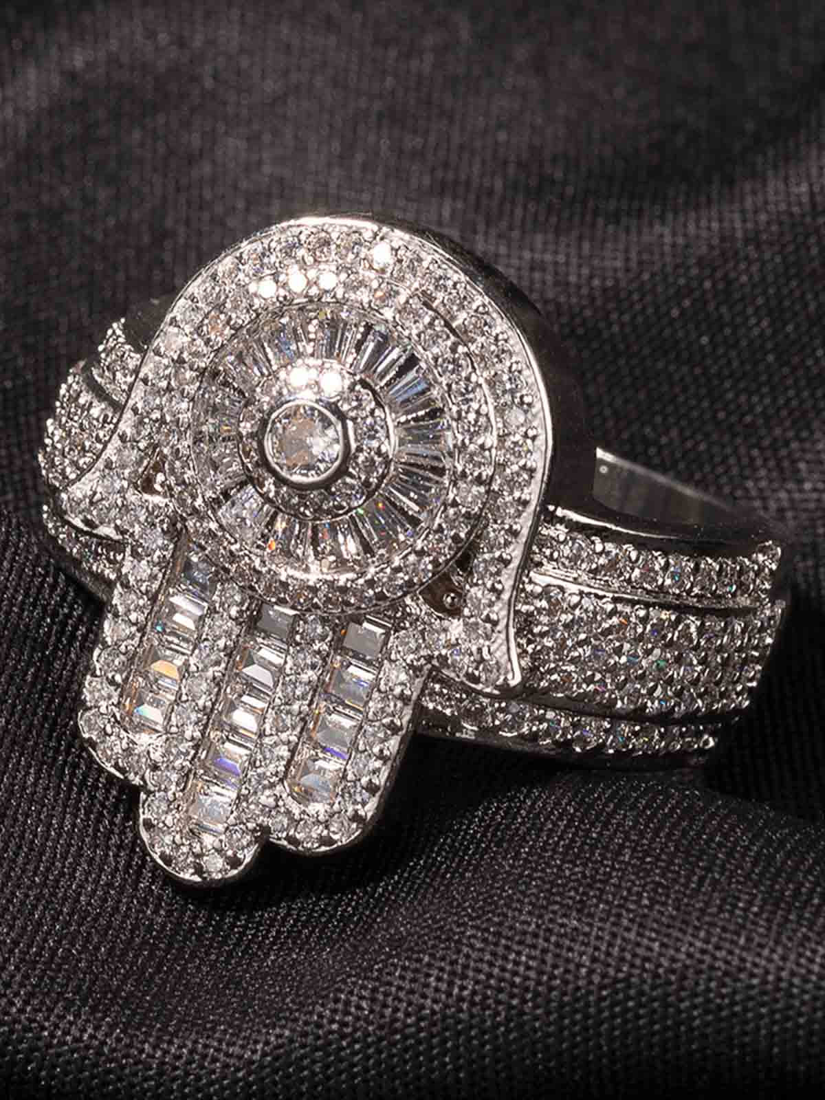 Zircon Palm Statement Ring - Image 3