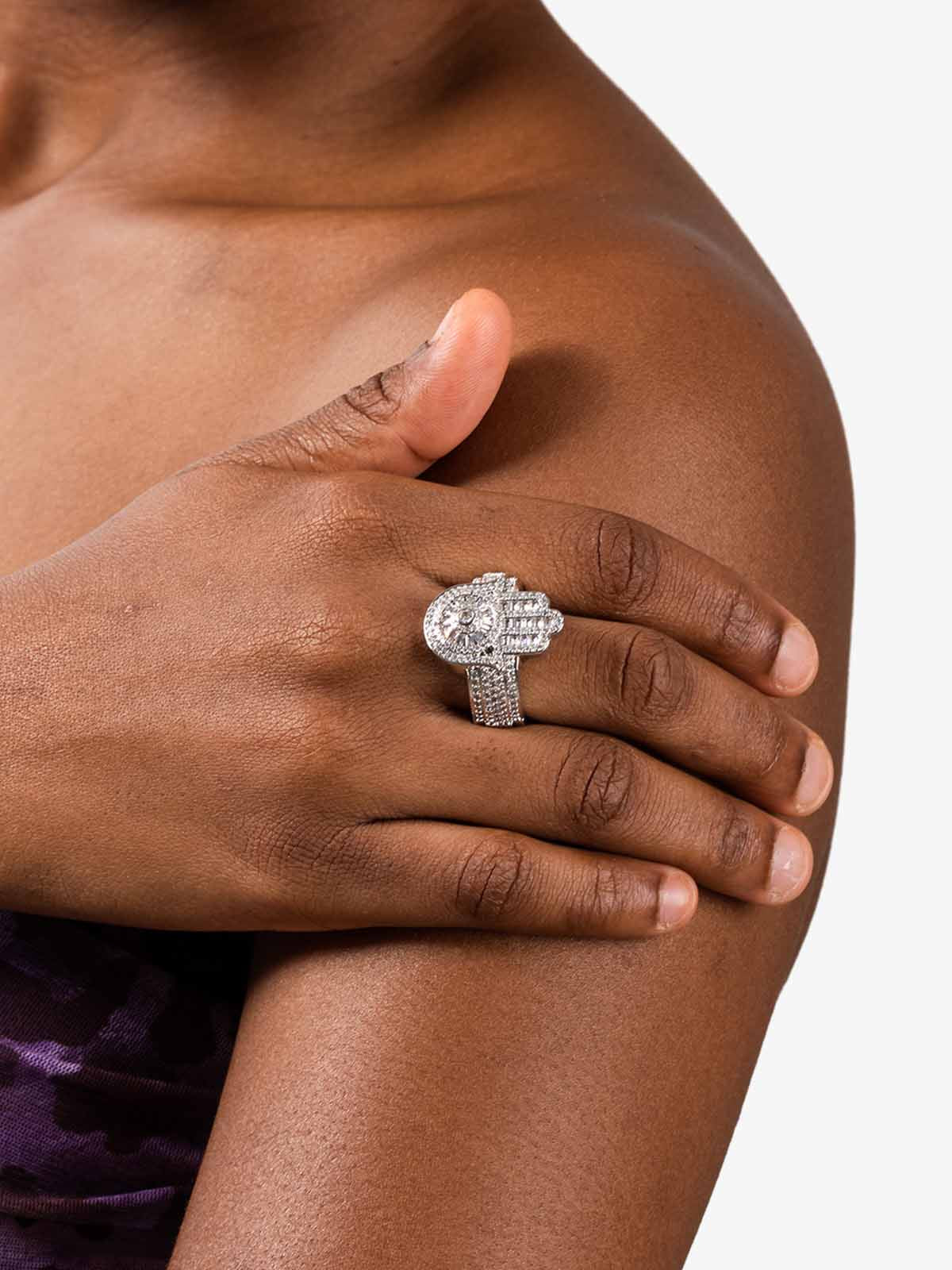 Zircon Palm Statement Ring - Image 5