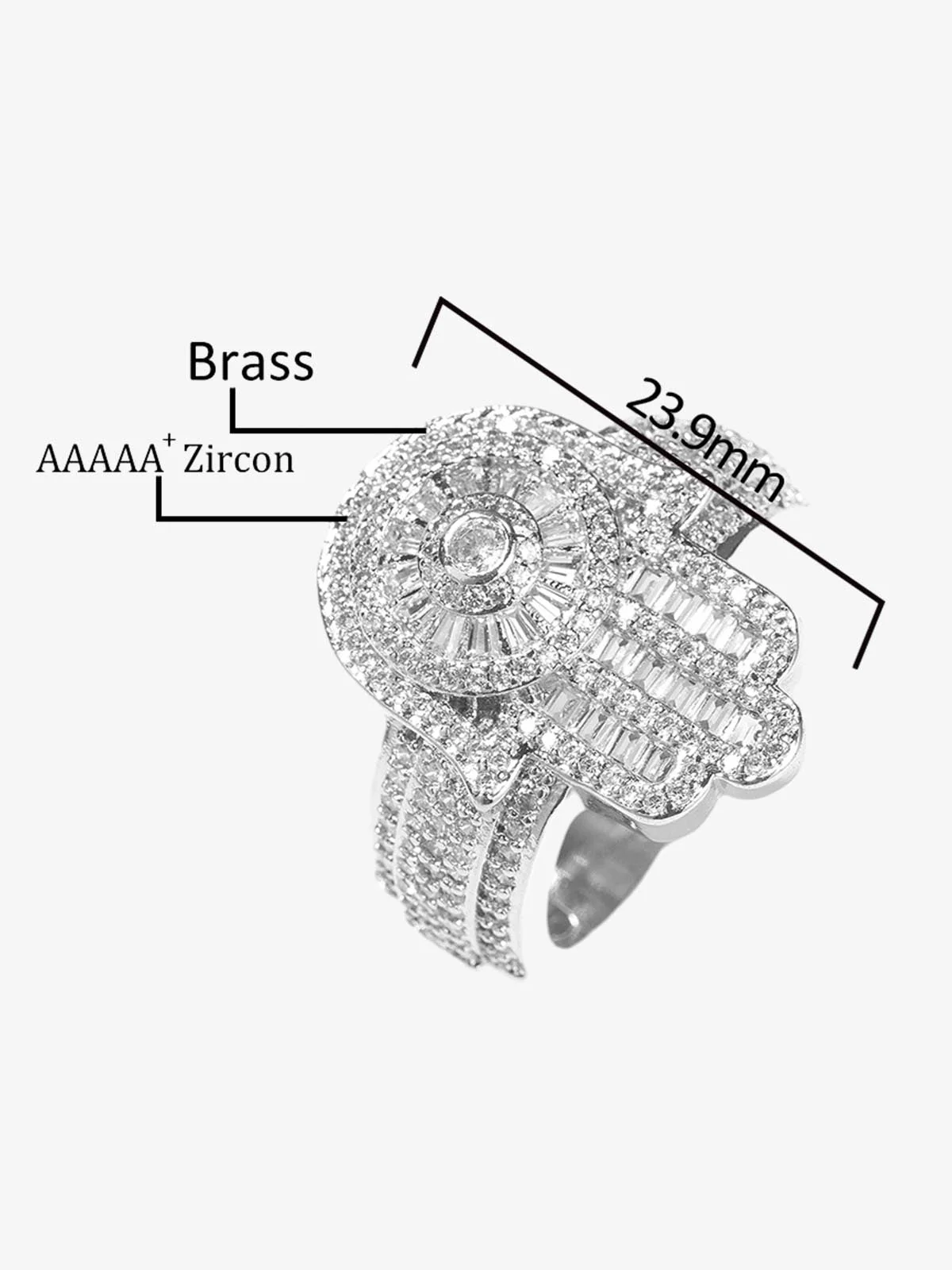 Zircon Palm Statement Ring - Image 7